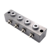 grease block with 4 outlets, 1/8BSP thread, and grease nipples, providing reliable lubrication to multiple points