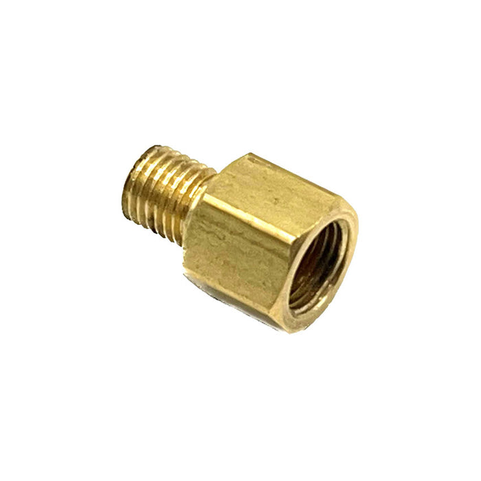  brass straight adaptor with M8 (1.25) male x 1/8BSP female connections, ideal for lubrication and industrial applications