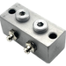 grease block with 2 outlets, 18BSP thread, and grease nipples, ideal for multi-point lubrication