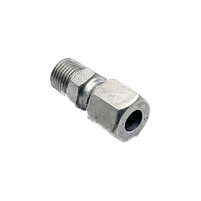 straight 1/4BSP x 8mm tube compression fitting for high-flow lubrication systems